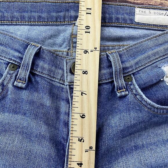 Rag & Bone Jeans Women's Size 27 The Skinny Tomboy Light Wash Patches 32x26 - Picture 12 of 12